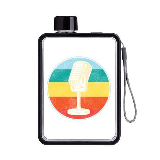 Karaoke Singer Microphone Vocalist Flat Water Bottles