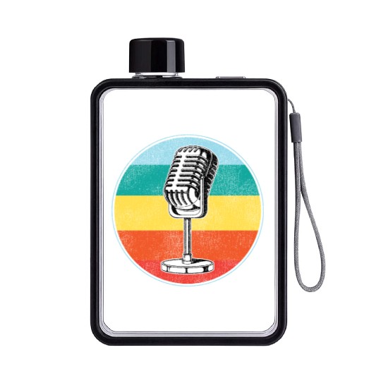 Karaoke Singer Microphone Vocalist Flat Water Bottles