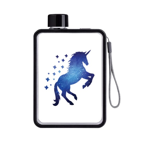 Cosmic Unicorn Outer Space Unicorn Galaxy Flat Water Bottles
