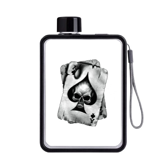 Ace of Skulls Death Cards Vietnam Flat Water Bottles