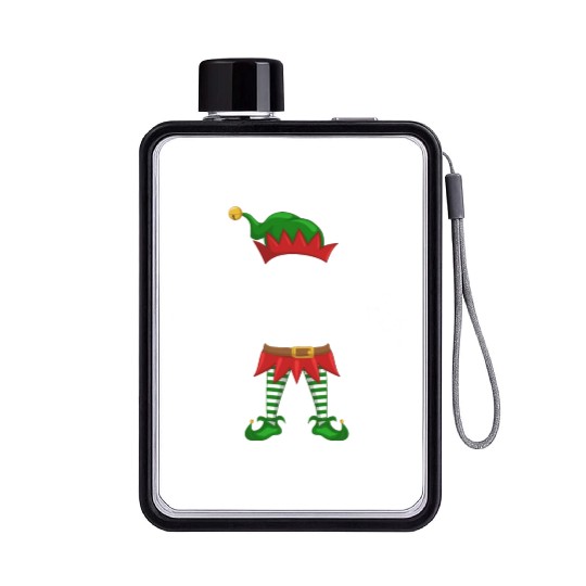 Beach Lover Elf Family Matching Christmas Party Flat Water Bottles