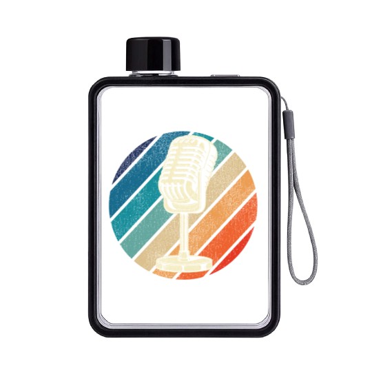 Karaoke Singer Microphone Vocalist Flat Water Bottles