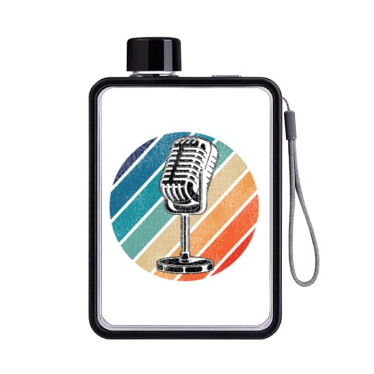 Karaoke Singer Microphone Vocalist Flat Water Bottles