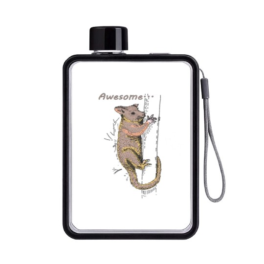 Funny Opossum, Awesome Possum Flat Water Bottles
