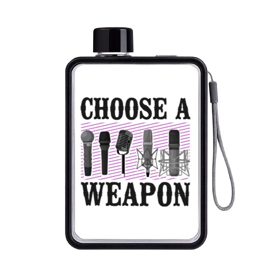 Karaoke Singer Microphone Vocalist Flat Water Bottles