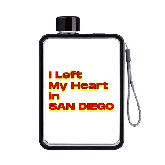 I Left My Heart in san diego Flat Water Bottles