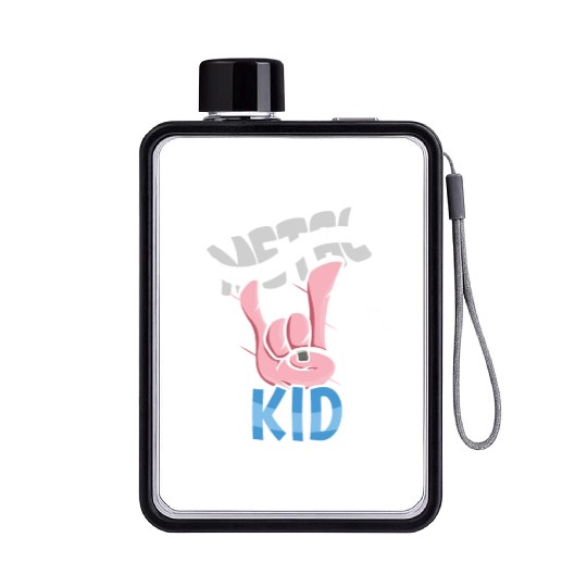 Rock Sign Rock Hand Metal Kid Music Lover Rocker Flat Water Bottles