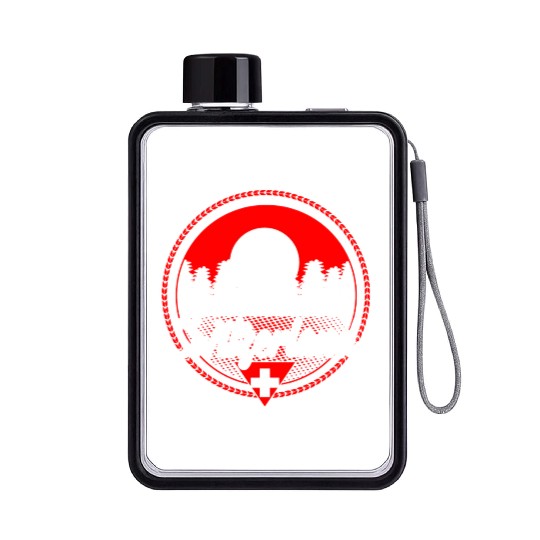 Switzerland Mountains State Gift Idea Flat Water Bottles