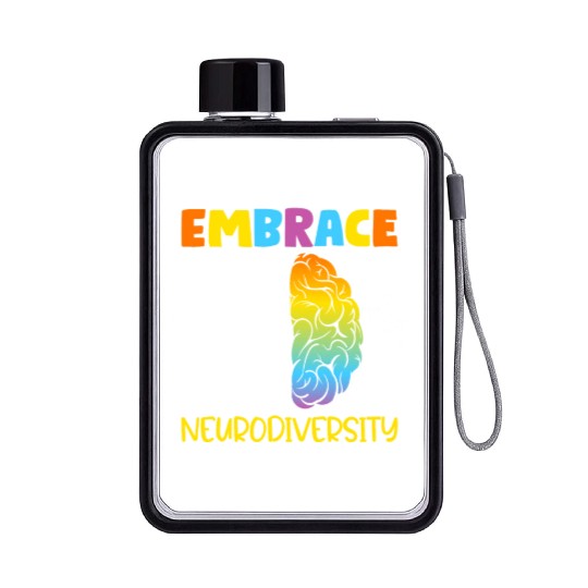 Neurodiversity - Embrace ADHD Autism ASD Flat Water Bottles