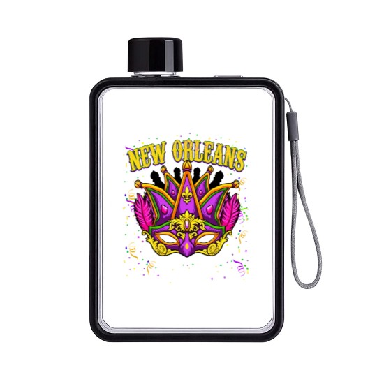New Orleans Mardi Gras Parade Fesitval Flat Water Bottles