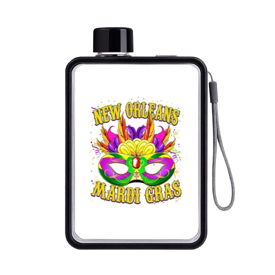 New Orleans Mardi Gras Carnival Flat Water Bottles