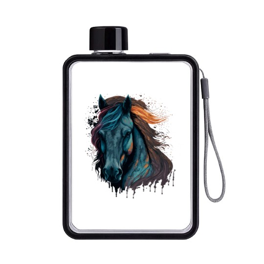 Pony Face Flat Water Bottles