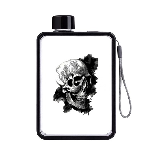 Fancy Pirate Skull Flat Water Bottles