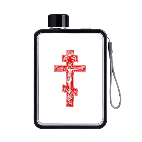 Russian Orthodox Three Bar Cross Classic Flat Water Bottles