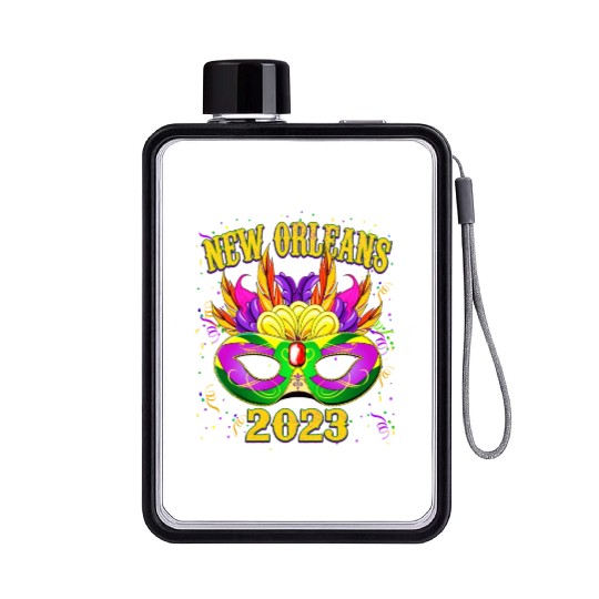 New Orleans Mardi Gras 2023 Flat Water Bottles