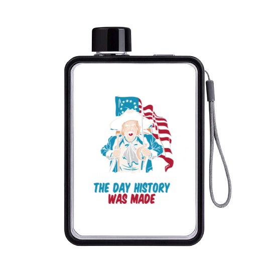 Columbus Day 1492 Us Flag Flat Water Bottles