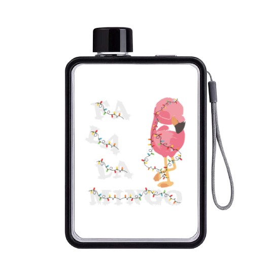 Fa La La Flamingo Family Christmas Flat Water Bottles
