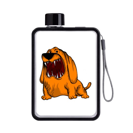 Scary Big Mouth Dog Owners Pet Lover Gift Ideas Flat Water Bottles