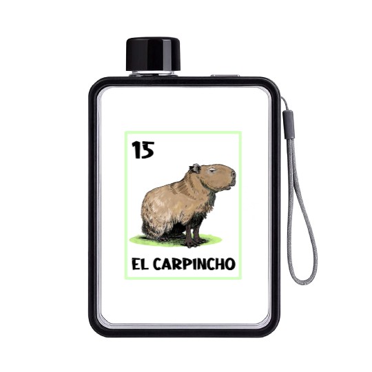 El Carpincho Mexican Capybara Cards Flat Water Bottles