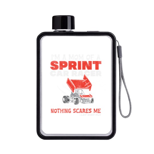 Mom Of A Sprint Car Racer Race Day Driver Mother Flat Water Bottles
