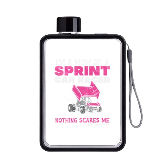 Mom Of A Sprint Car Racer Race Day Driver Mother P Flat Water Bottles