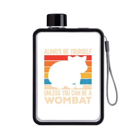Native Australian Animal Lovers Cute Wombat Flat Water Bottles