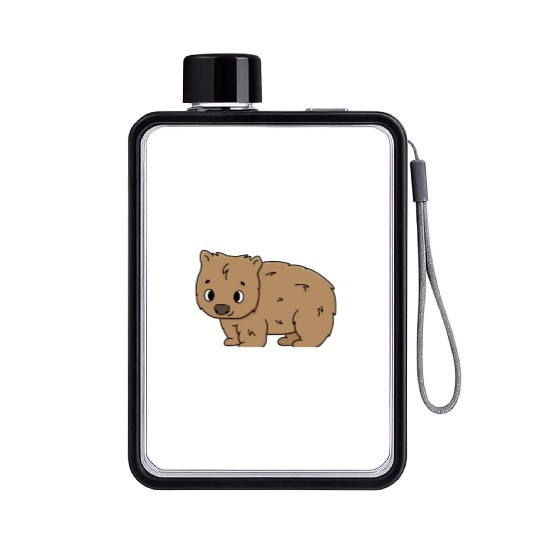 Native Australian Animal Lovers Cute Wombat Flat Water Bottles