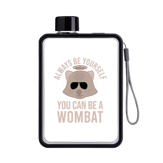 Native Australian Animal Lovers Cute Wombat Flat Water Bottles