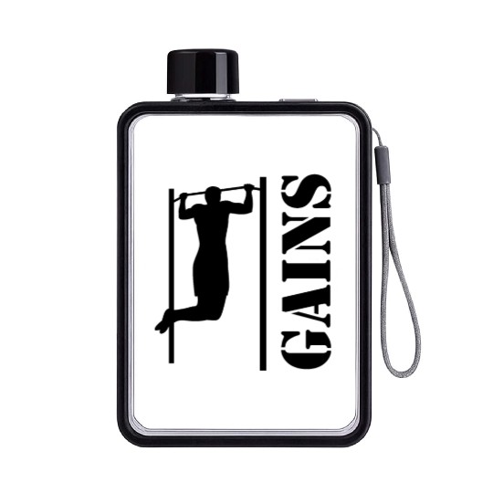 Bodybuilder Workout Pull Postal Service Back Exercise Gift Flat Water Bottles