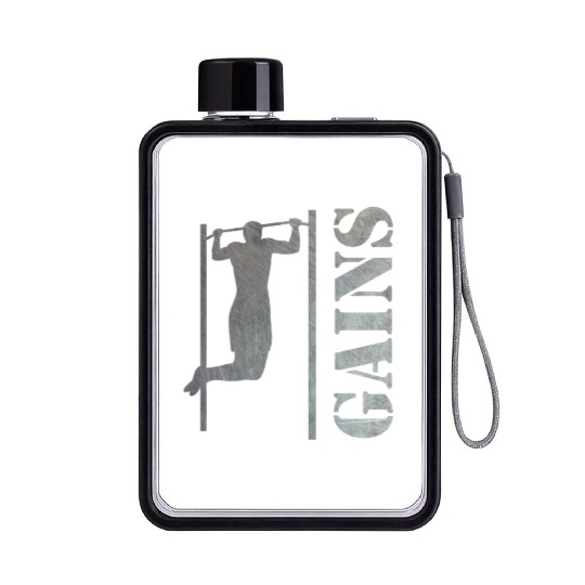 Bodybuilder Workout Pull Postal Service Back Exercise Gift Flat Water Bottles