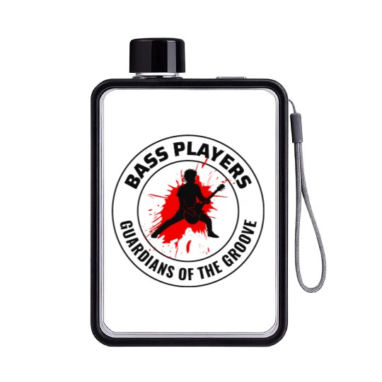 Bass Guitar Player Music Musician Bassist Funny Flat Water Bottles
