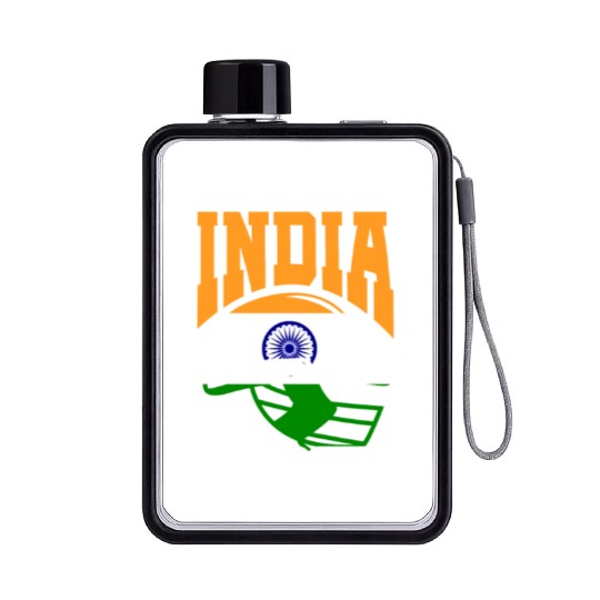 India Helmet Cricket Player Flat Water Bottles