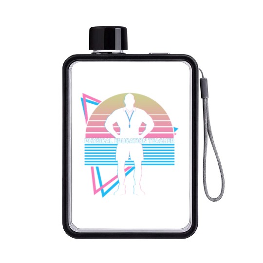 Physical Education Teacher PE Teacher Retro Flat Water Bottles