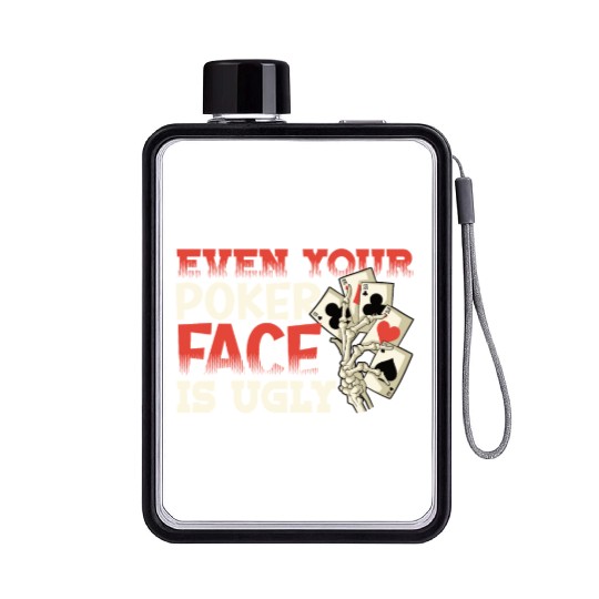 Poker Casino Poker Player Gambling Roulette Gift Flat Water Bottles