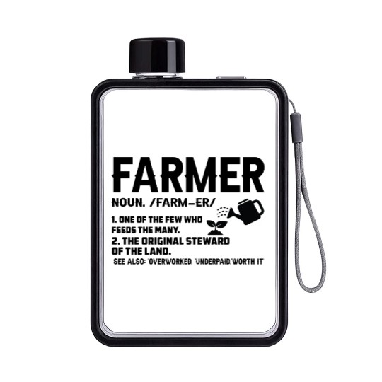 Farming Tractor Farmer Agriculture Appreciation Flat Water Bottles