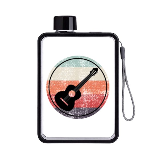 Acoustic Guitar Player Music Musician Guitarist Flat Water Bottles