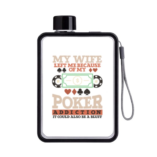Poker Casino Poker Player Gambling Roulette Gift Flat Water Bottles