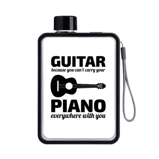 Guitar Piano Music Musician Bassist Guitarist Flat Water Bottles