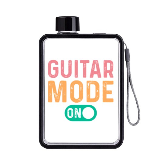 Guitar Mode On - Guitar Player Funny Guitarist Flat Water Bottles
