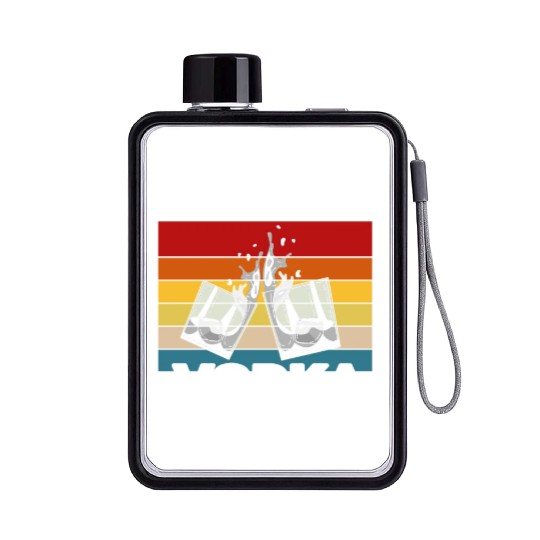 Funny vodka alcohol saying motif Flat Water Bottles