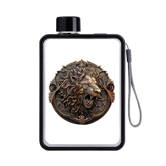 Angry Lion Flat Water Bottles