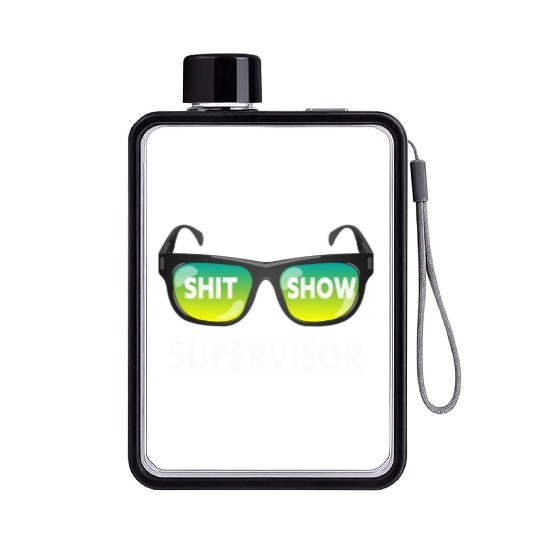 Shit Show Supervisor Funny Mom Boss Manager Flat Water Bottles