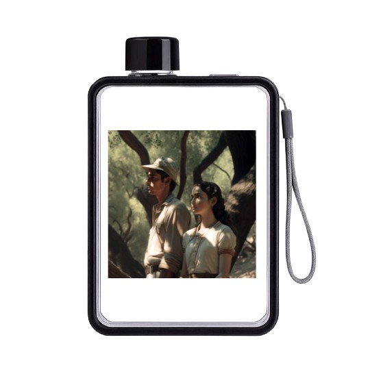 screengrab from a 1920s film scene beautiful Flat Water Bottles