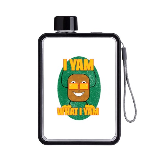 I yam what I yam Flat Water Bottles