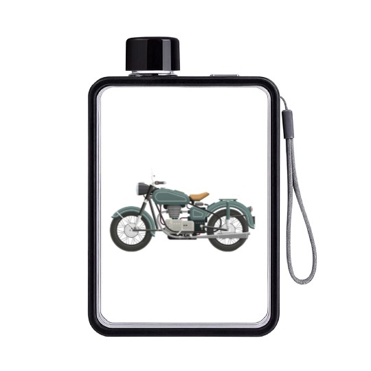 Vintage Motorcycle Touring Flat Water Bottles