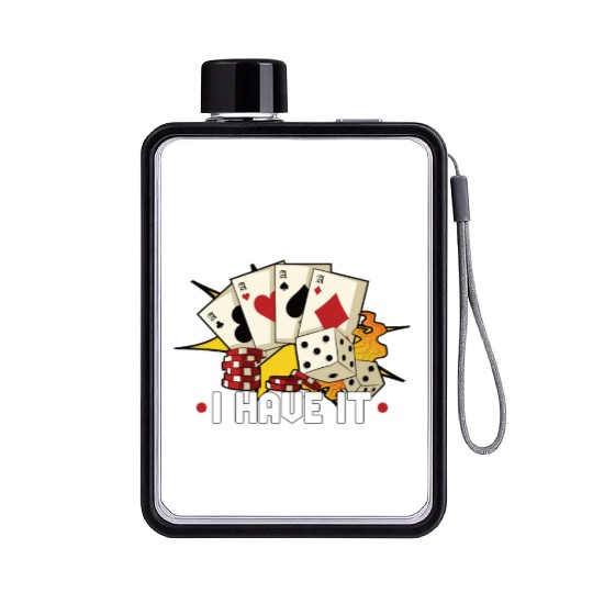 Poker Casino Poker Player Gambling Roulette Gift Flat Water Bottles