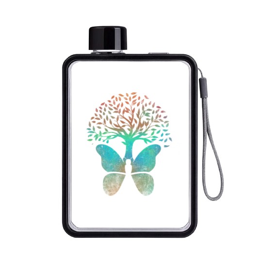 Butterfly Tree Beautiful Animal Butterflies Tree Flat Water Bottles