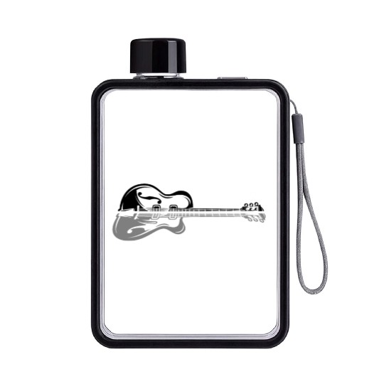 Guitar Player Guitarist Musician - Guitar Flat Water Bottles