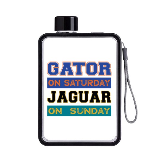 Gator On Saturday Jaguar On Sunday Jacksonville Fo Flat Water Bottles