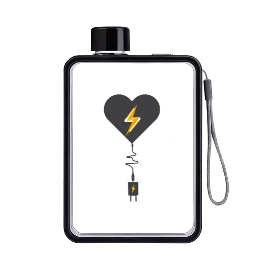 Charging My Heart Good Flat Water Bottles show your feeling